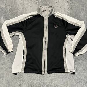 Vintage Jordan Sweatshirt Mens Large Full Zip Track Jacket Black Grey